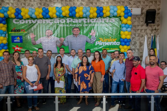 nova-aurora:-convencao-supra-partidaria-confirma-o-prefeito-junior-pimenta-como-candidato-unico-a-reeleicao-para-a-disputa-de-2024